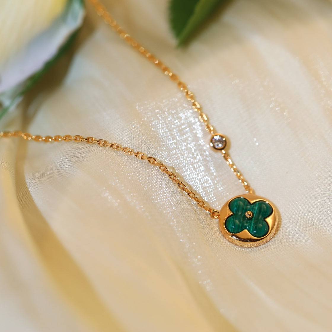 [Gaonasi]SUN PEDANT PINK GOLD 1 DIAMOND NECKLACE
