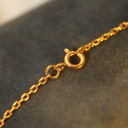 [Gaonasi]SUN PEDANT PINK GOLD 1 DIAMOND NECKLACE