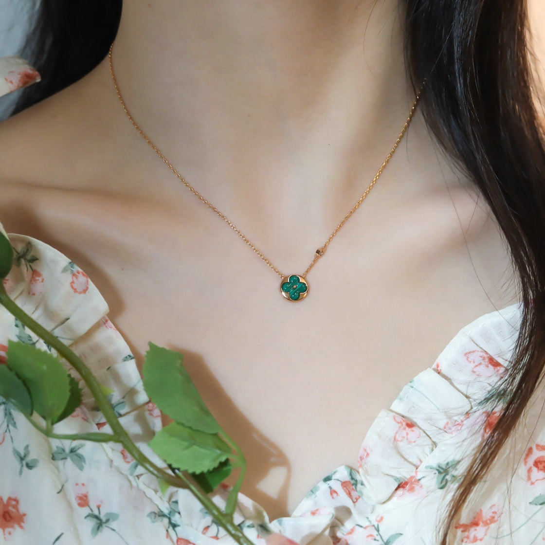 [Gaonasi]SUN PEDANT PINK GOLD 1 DIAMOND NECKLACE