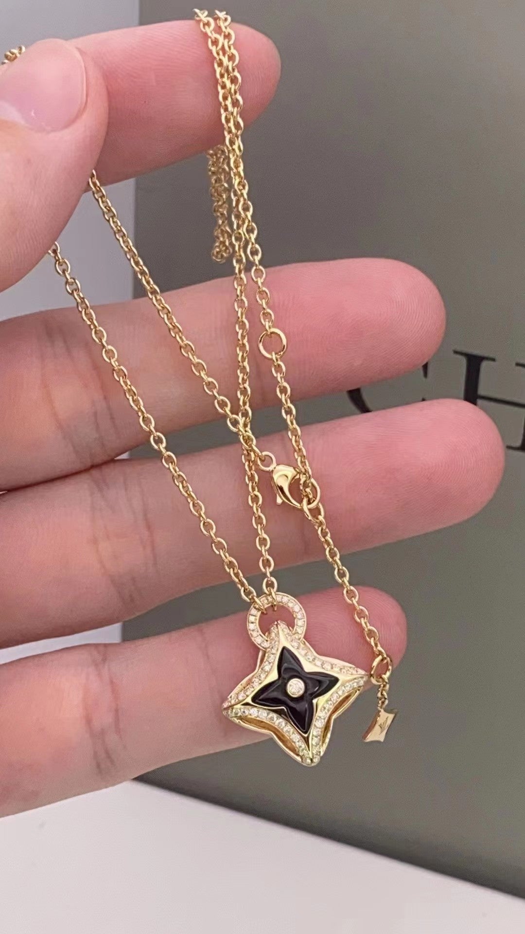 [Gaonasi]STAR PEDANT PINK GOLD DIAMOND NECKLACE