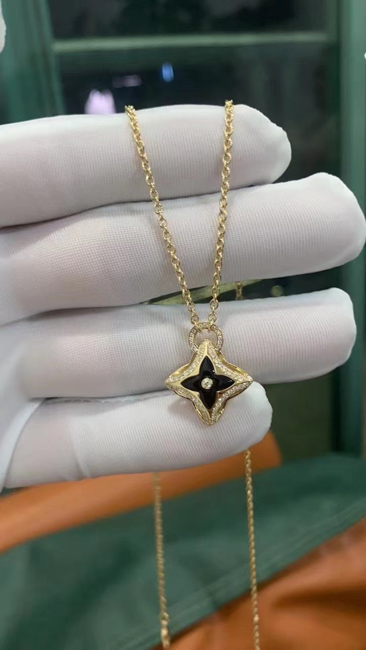 [Gaonasi]STAR PEDANT PINK GOLD DIAMOND NECKLACE