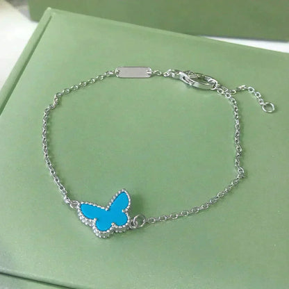 [Gaonasi]BUTTERFLY TURQUOISE BUTTERFLY BRACELET SILVER
