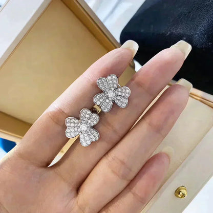 [Gaonasi]CLOVER COMOS DIAMOND EARRINGS SILVER