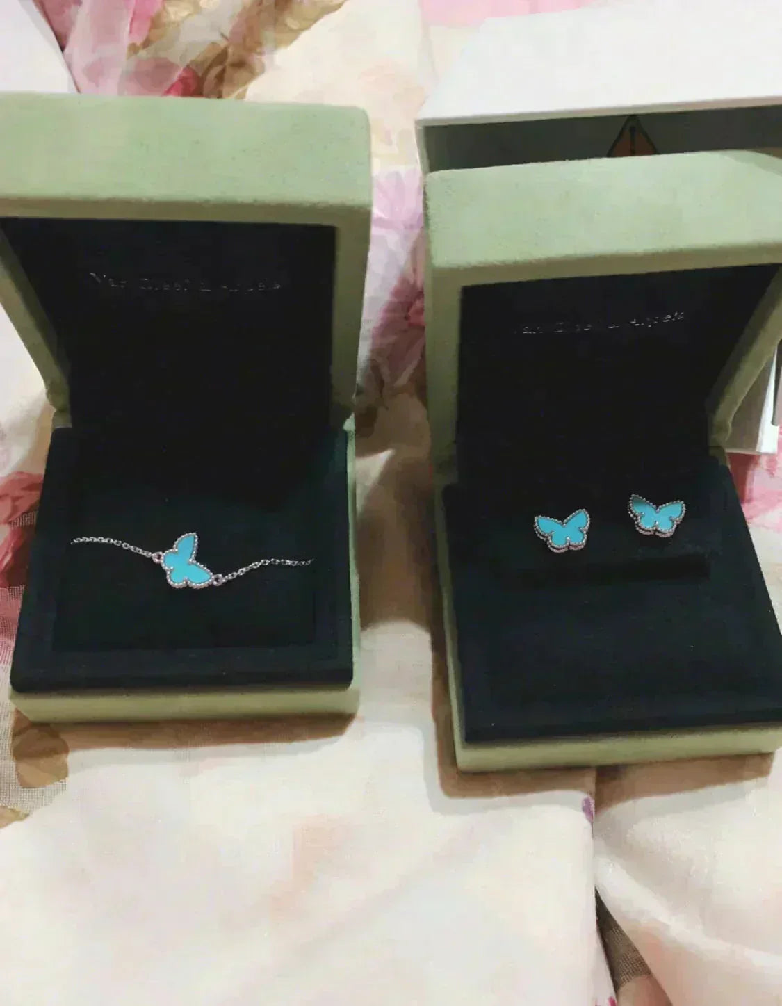 [Gaonasi]BUTTERFLY TURQUOISE EARRINGS SILVER