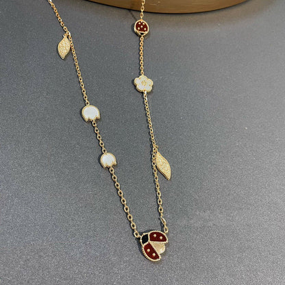 [Gaonasi]LUCKY SPRING 15 MOTIFS GOLD NECKLACE