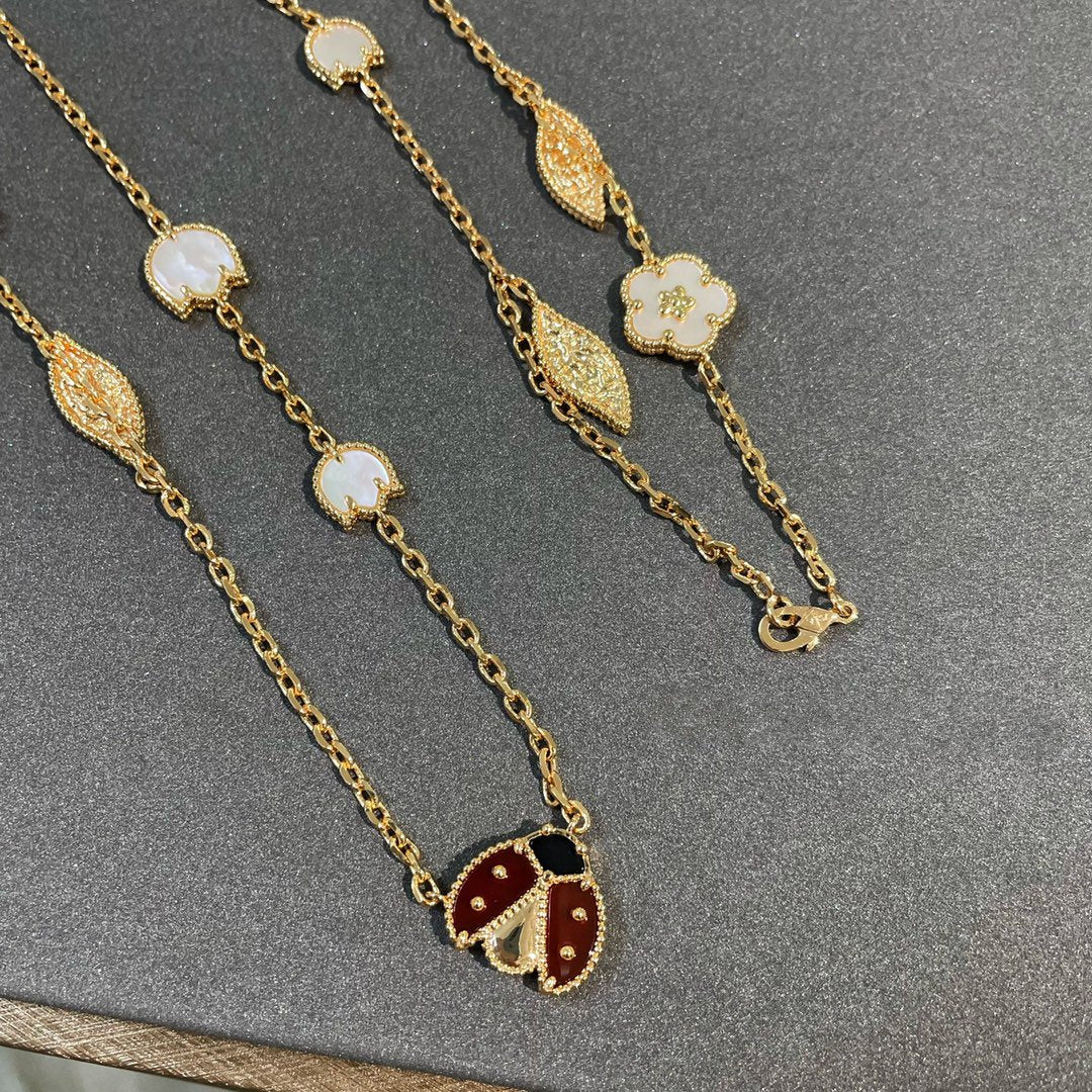[Gaonasi]LUCKY SPRING 15 MOTIFS GOLD NECKLACE