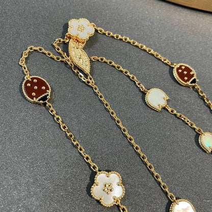 [Gaonasi]LUCKY SPRING 15 MOTIFS GOLD NECKLACE