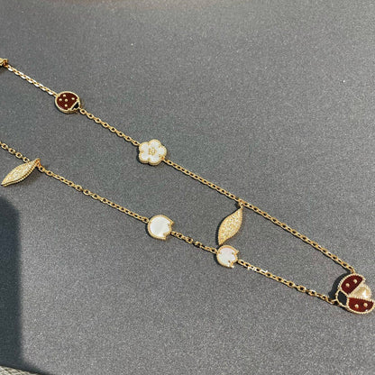 [Gaonasi]LUCKY SPRING 15 MOTIFS GOLD NECKLACE