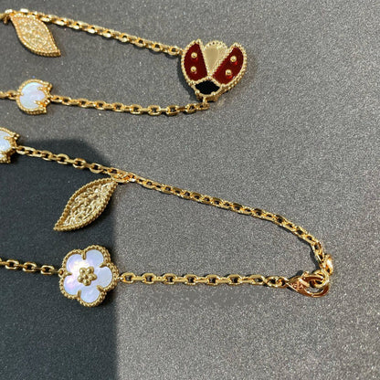 [Gaonasi]LUCKY SPRING 15 MOTIFS GOLD NECKLACE
