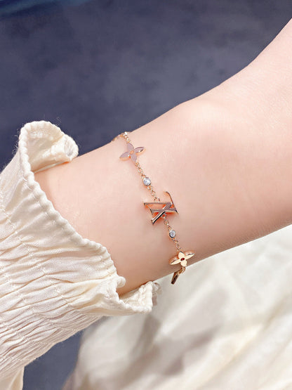 [Gaonasi]STAR AND SUN 7 MOTIFS GOLD BRACELET