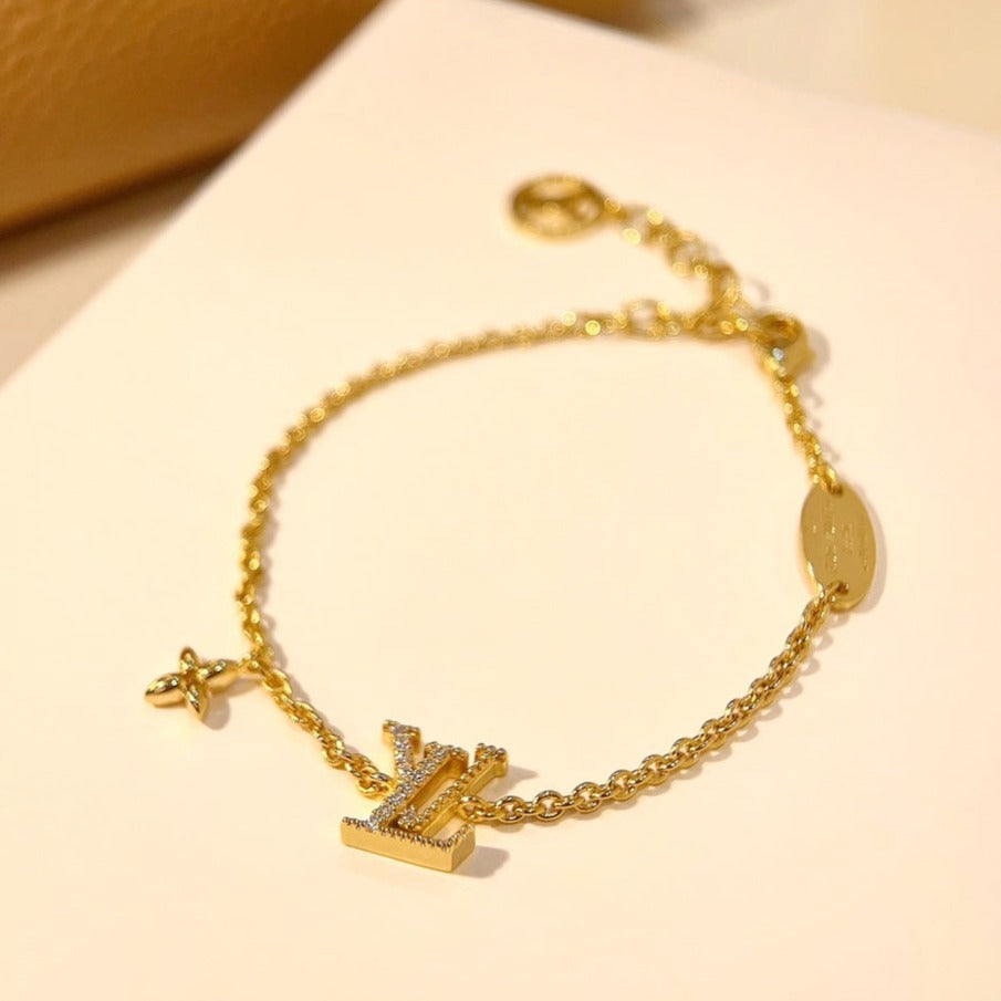 [Gaonasi]LOGO STAR MOTIF GOLD BRACELET