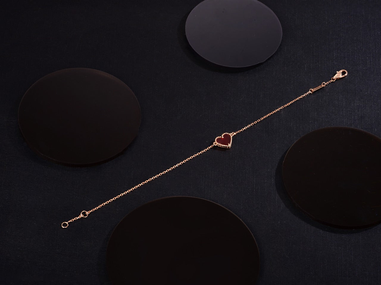 [Gaonasi]HEART CARNELIAN PINK GOLD BRACELET