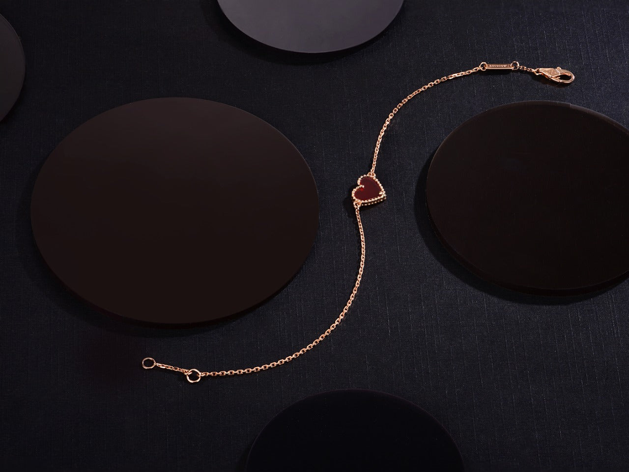 [Gaonasi]HEART CARNELIAN PINK GOLD BRACELET