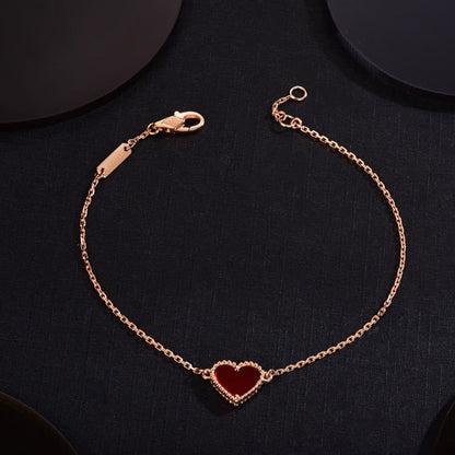 [Gaonasi]HEART CARNELIAN PINK GOLD BRACELET