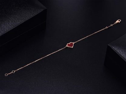 [Gaonasi]HEART CARNELIAN PINK GOLD BRACELET