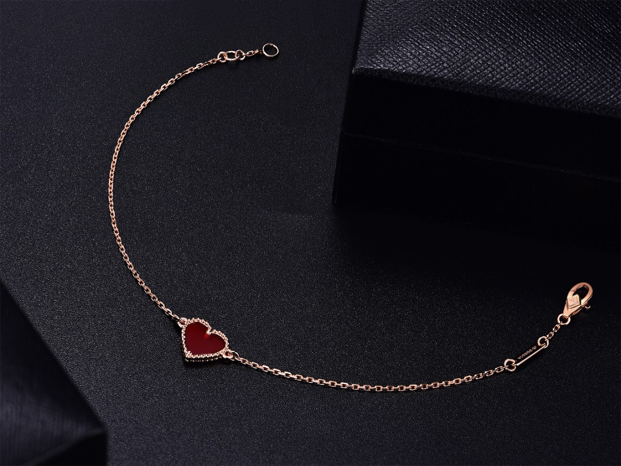 [Gaonasi]HEART CARNELIAN PINK GOLD BRACELET