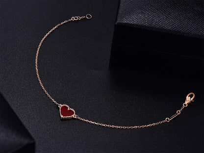 [Gaonasi]HEART CARNELIAN PINK GOLD BRACELET