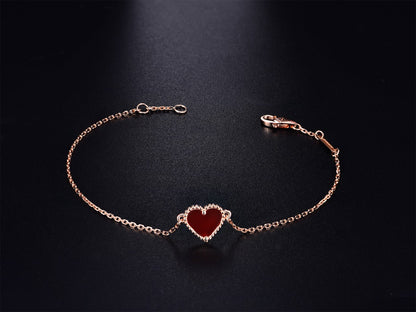 [Gaonasi]HEART CARNELIAN PINK GOLD BRACELET