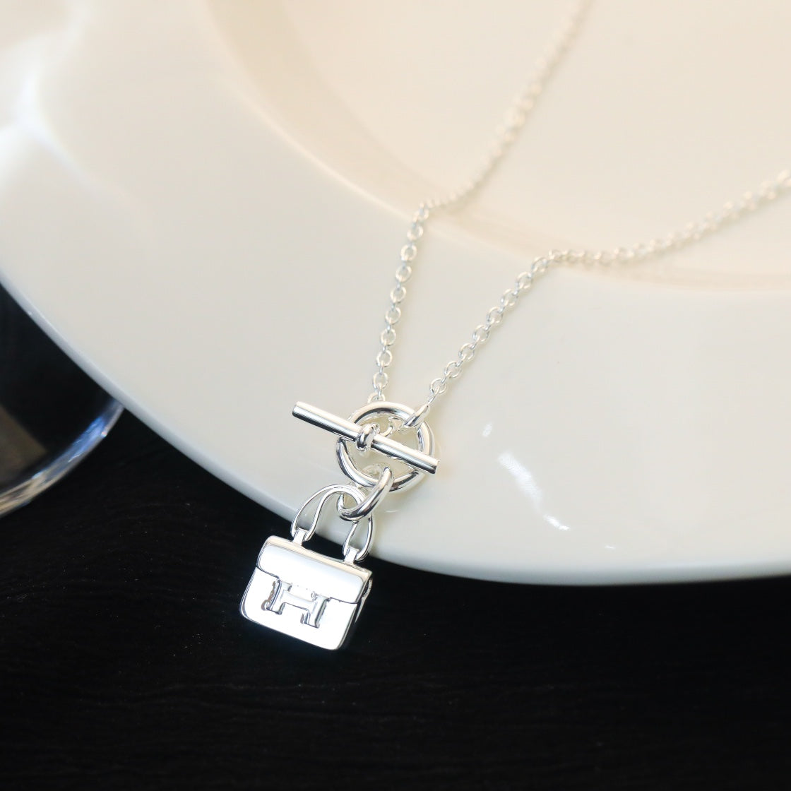[Gaonasi]POP H PEDANT SILVER NECKLACE