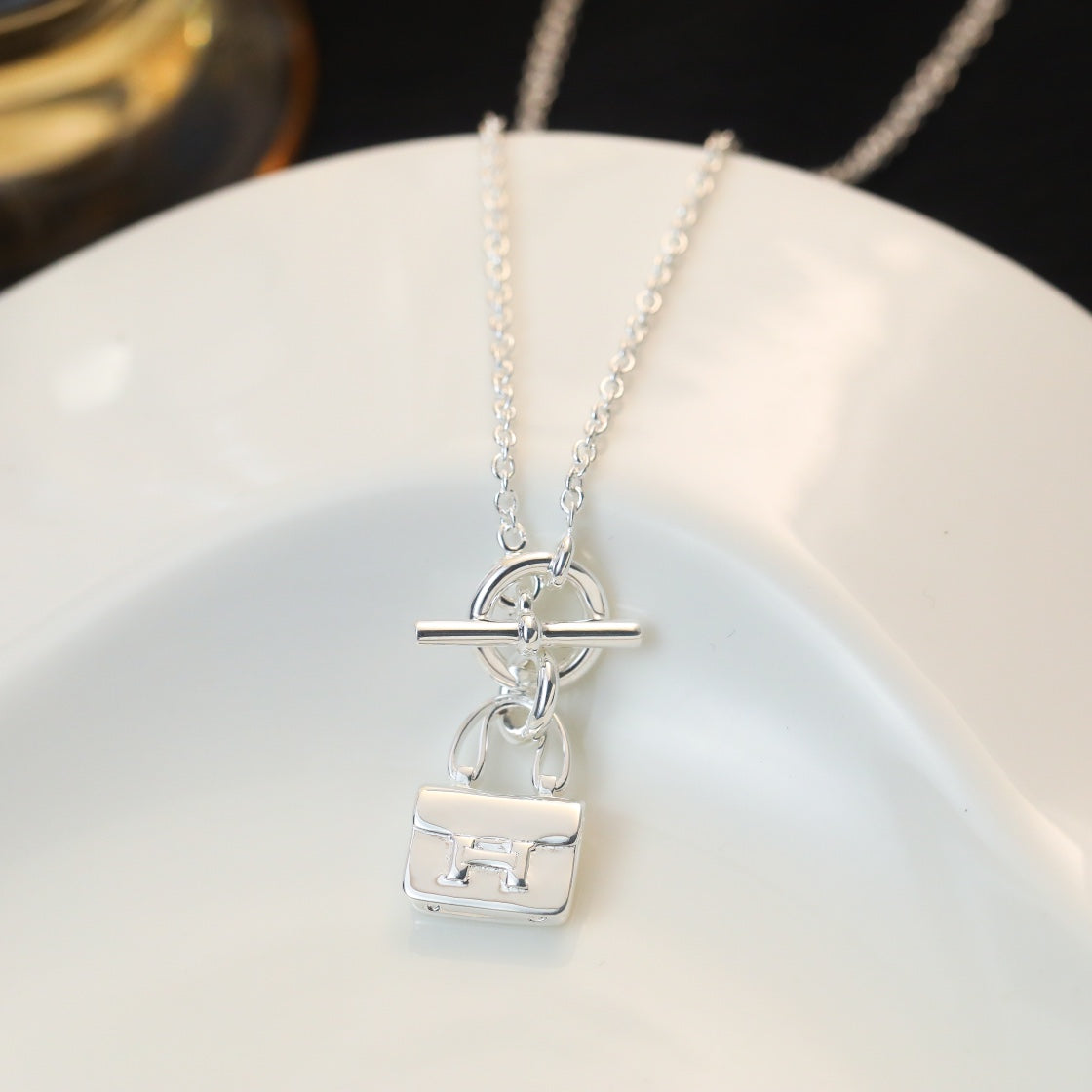 [Gaonasi]POP H PEDANT SILVER NECKLACE