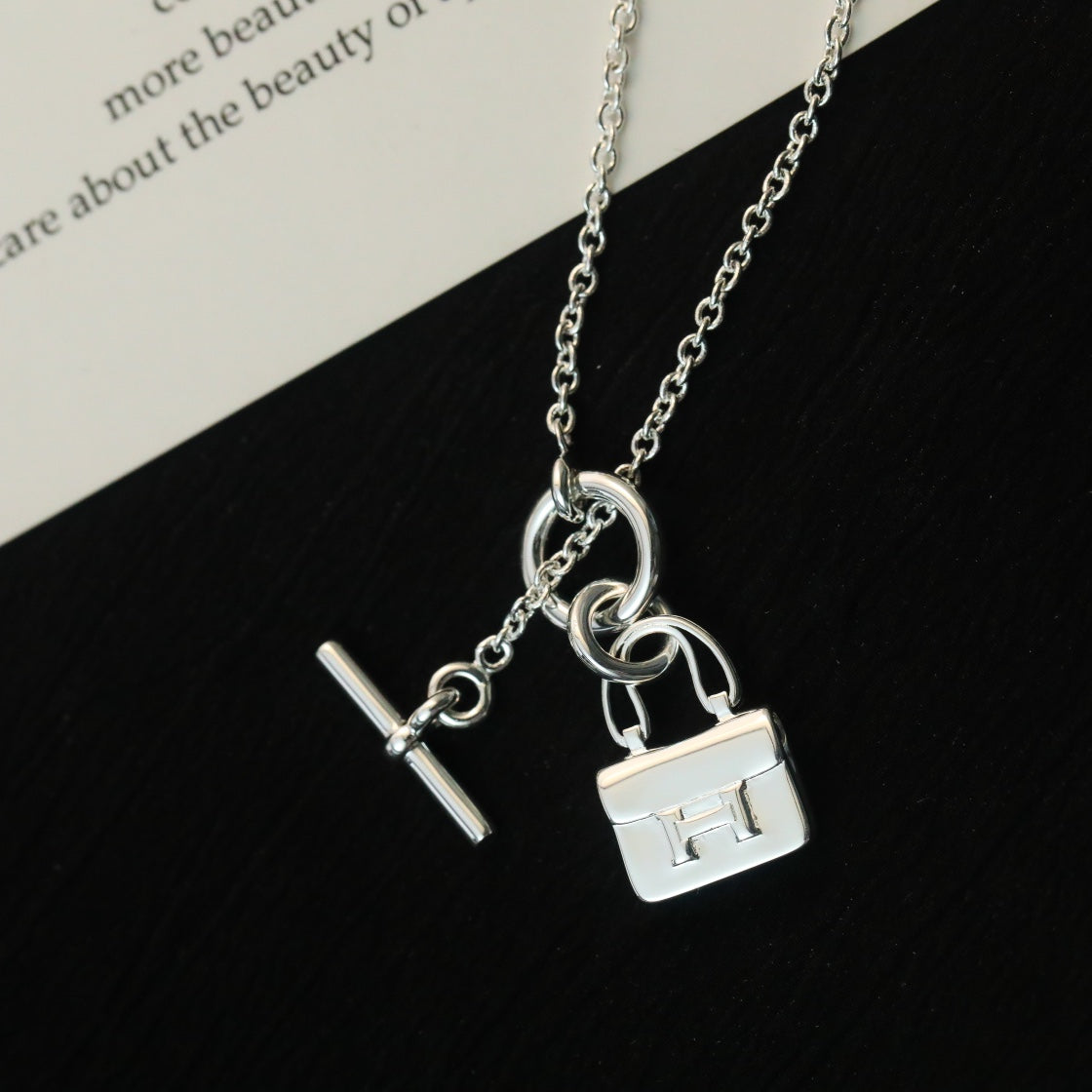 [Gaonasi]POP H PEDANT SILVER NECKLACE