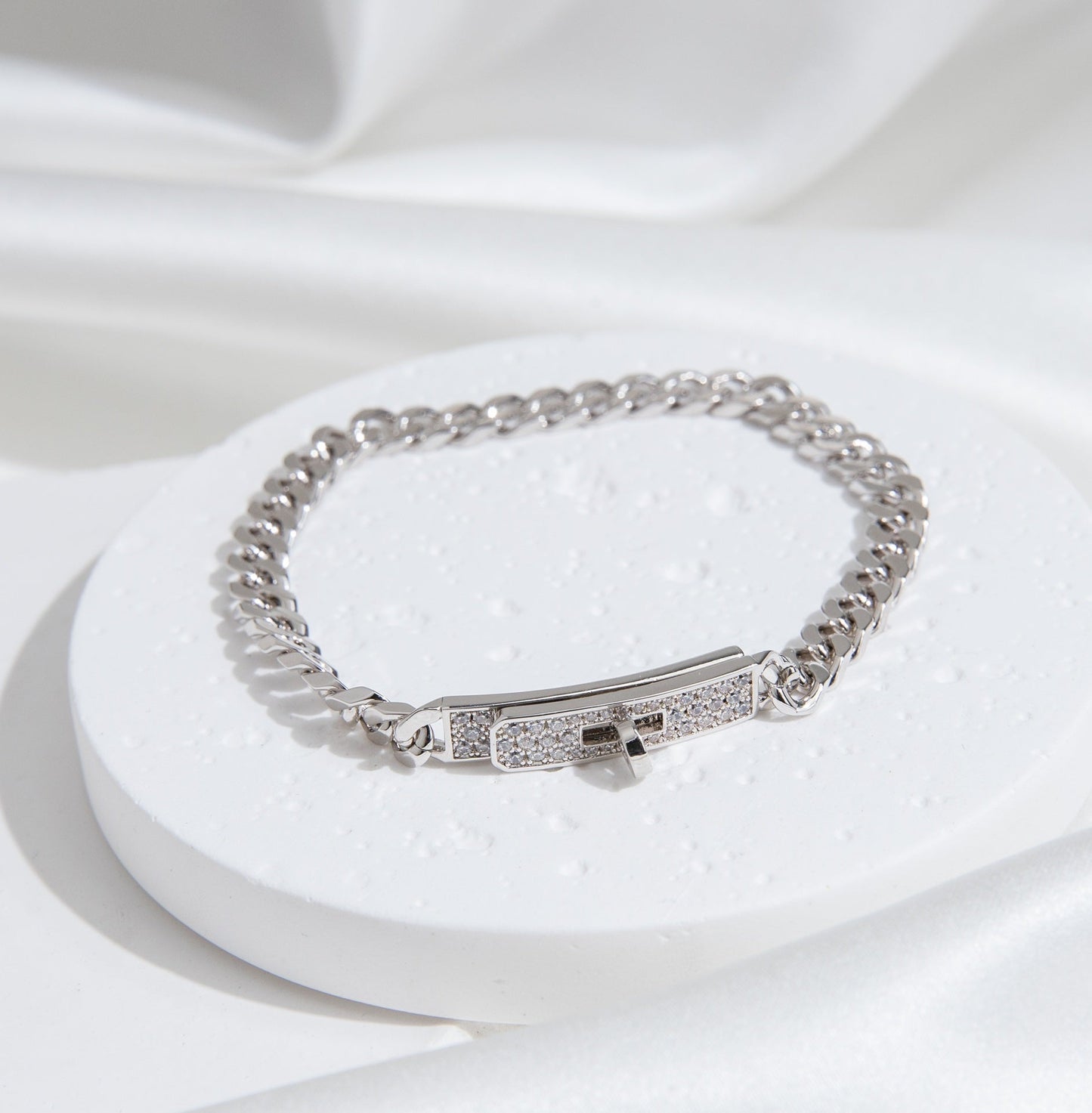 [Gaonasi]KELLY CHAIN SILVER DIAMOND BRACELET