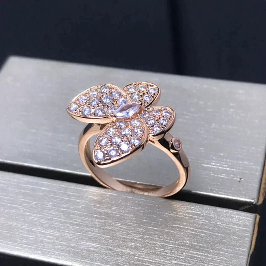 [Gaonasi]BUTTERFLY PINK GOLD DIAMOND RING