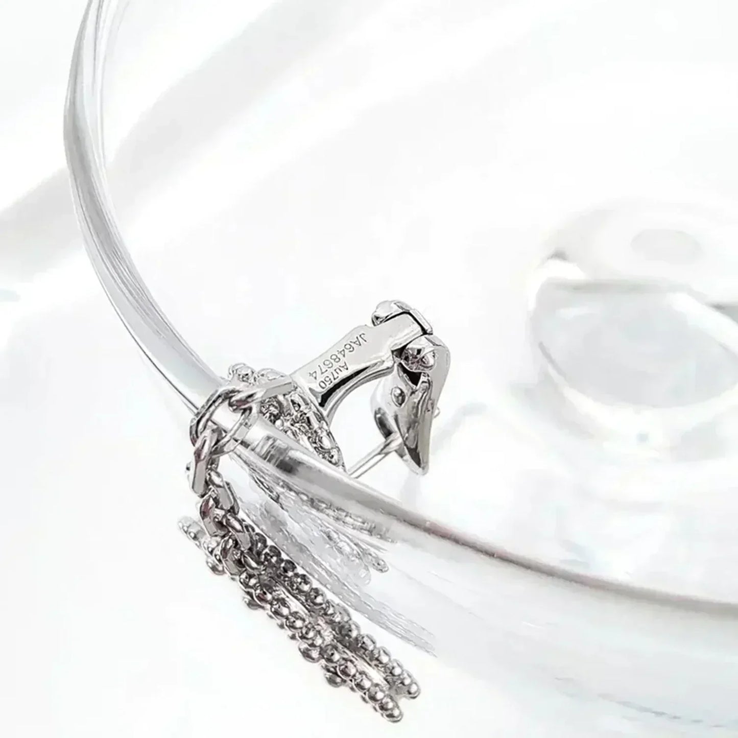 [Gaonasi]CLOVER 2 MOTIFS  DIAMOND ONYX EARRINGS SILVER