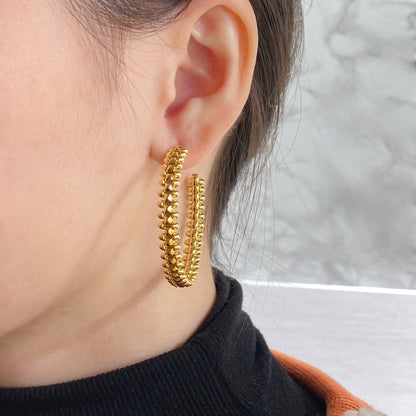 [Gaonasi Jewelry]CLASH HOOP LARGE EARRINGS
