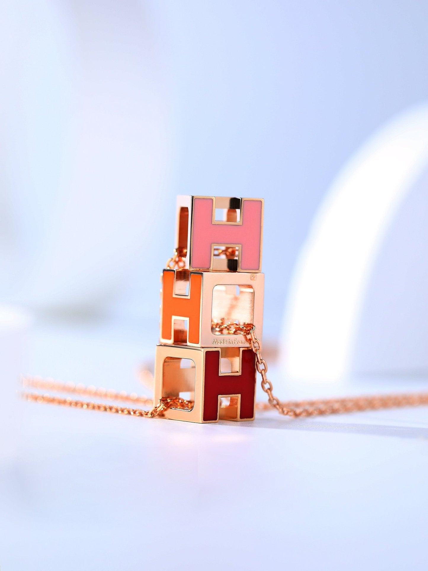 [Gaonasi]H CAGE PINK GOLD NECKLACE