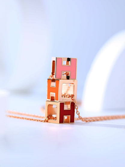 [Gaonasi]H CAGE PINK GOLD NECKLACE
