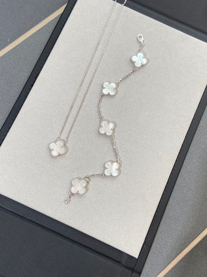 [Gaonasi]CLOVER WHITE PEARL MOP 5 MOTIF BRACELET COLLECTION