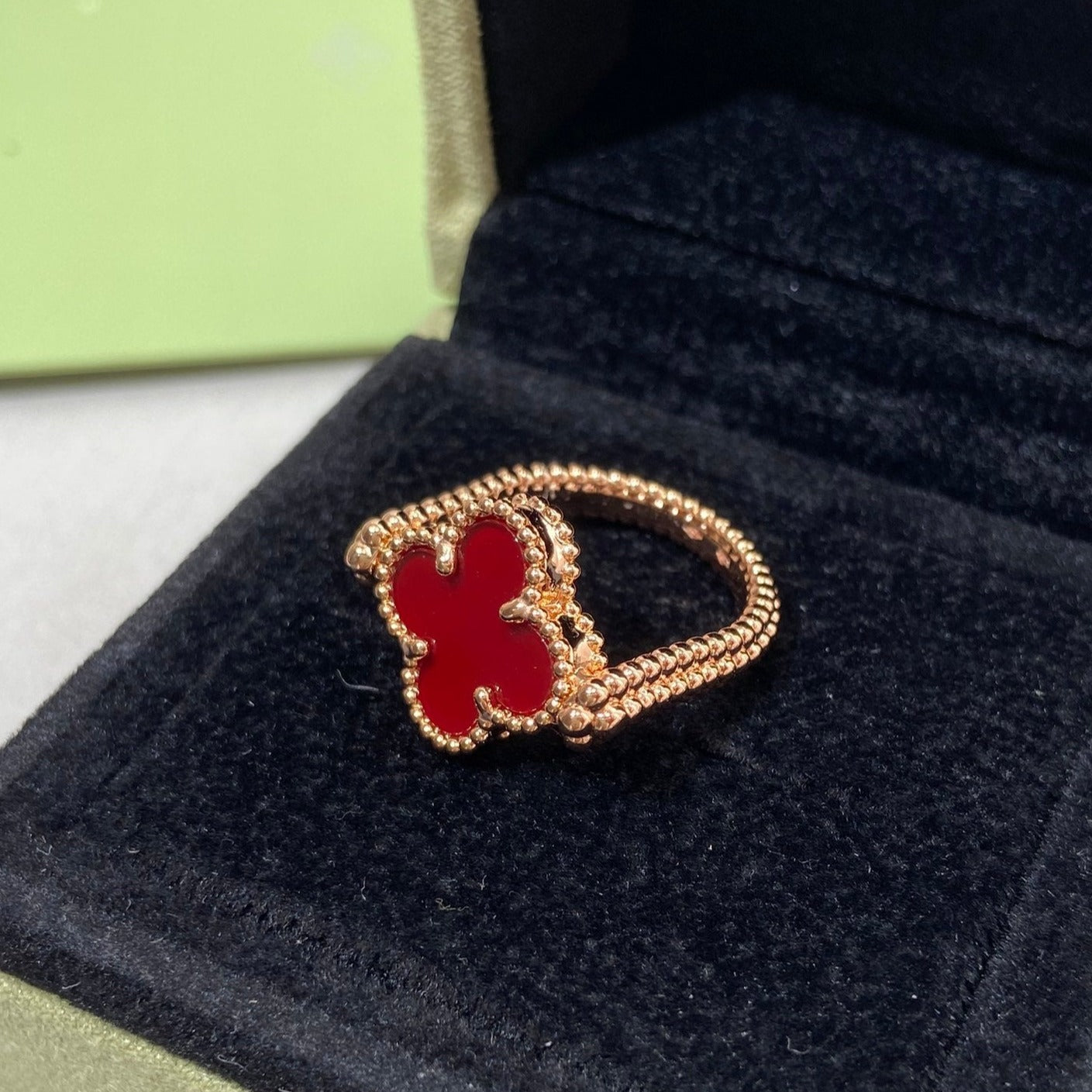 [Gaonasi]CLOVER RIVERSIBLE RING ROSE GOLD COLLECTION
