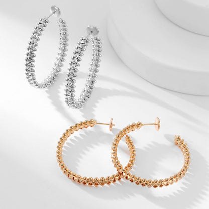 [Gaonasi Jewelry]CLASH HOOP LARGE EARRINGS
