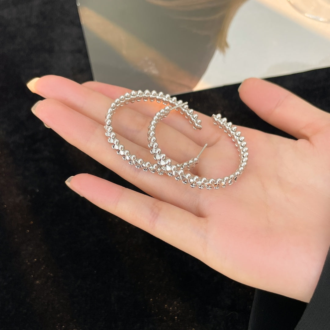 [Gaonasi Jewelry]CLASH HOOP LARGE EARRINGS