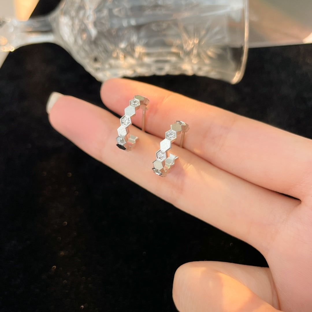 [Gaonasi]BEE LOVE DIAMOND HOOP EARRINGS