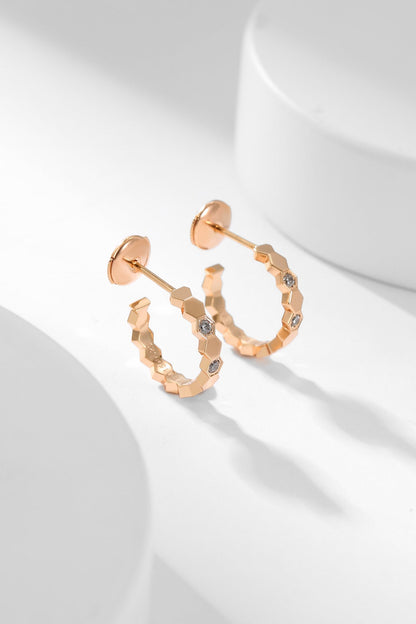 [Gaonasi]BEE LOVE DIAMOND HOOP EARRINGS