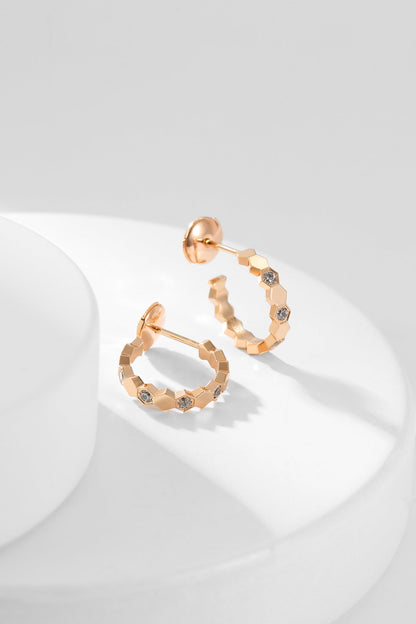 [Gaonasi]BEE LOVE DIAMOND HOOP EARRINGS