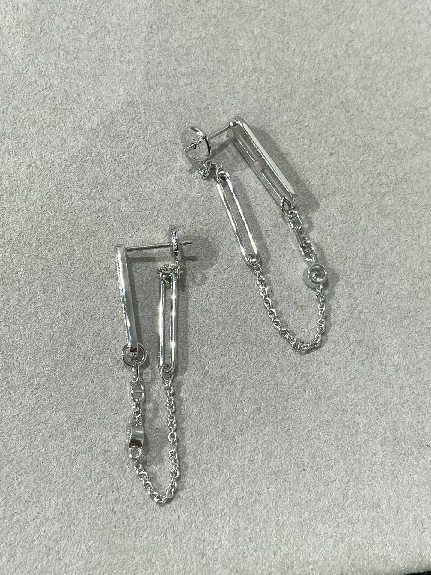 [Gaonasi]CHAINE CHAOS DIAMOND DROP EARRINGS