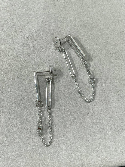 [Gaonasi]CHAINE CHAOS DIAMOND DROP EARRINGS