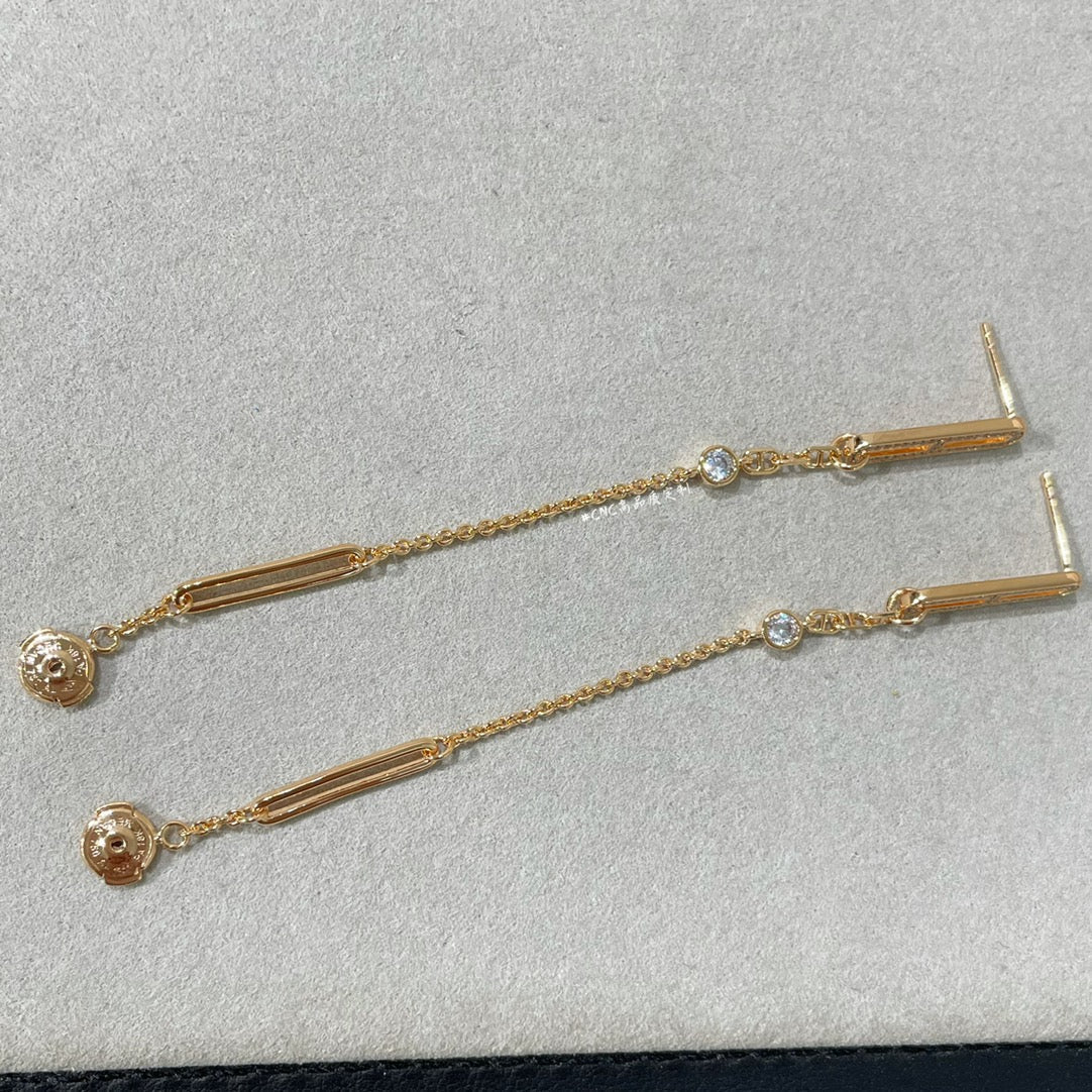 [Gaonasi]CHAINE CHAOS DIAMOND DROP EARRINGS