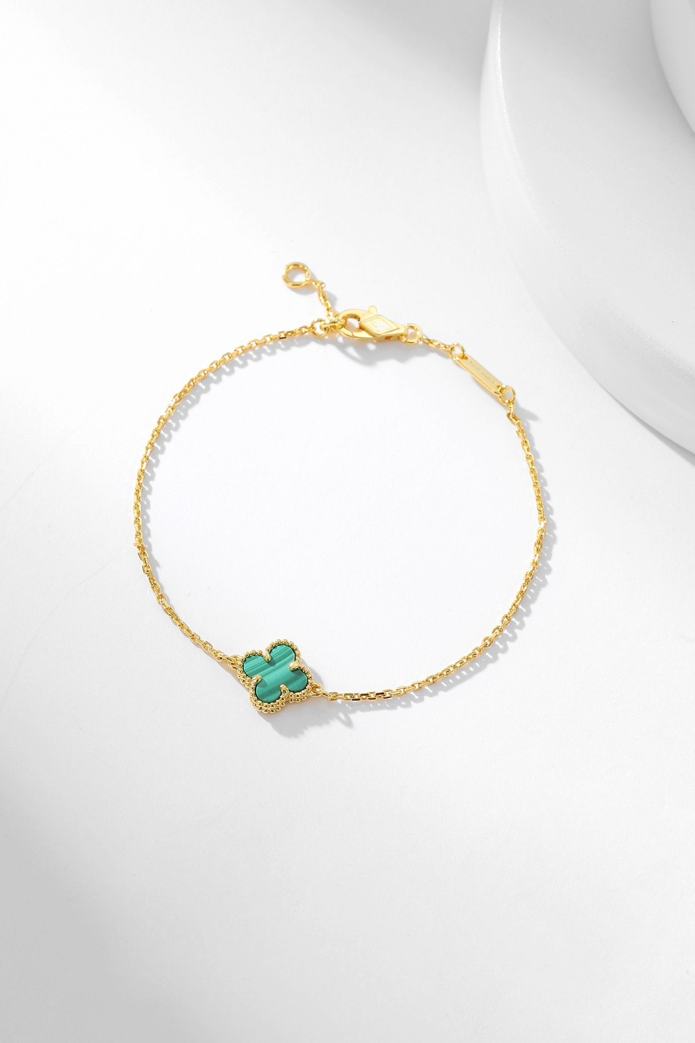 [Gaonasi]CLOVER BRACELET MALACHITE 1 MOTIF