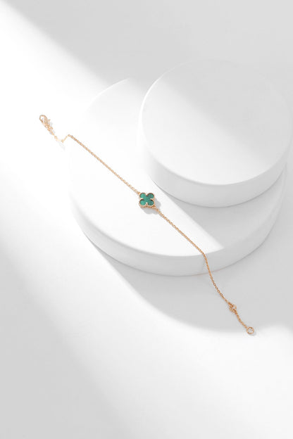 [Gaonasi]CLOVER BRACELET MALACHITE 1 MOTIF