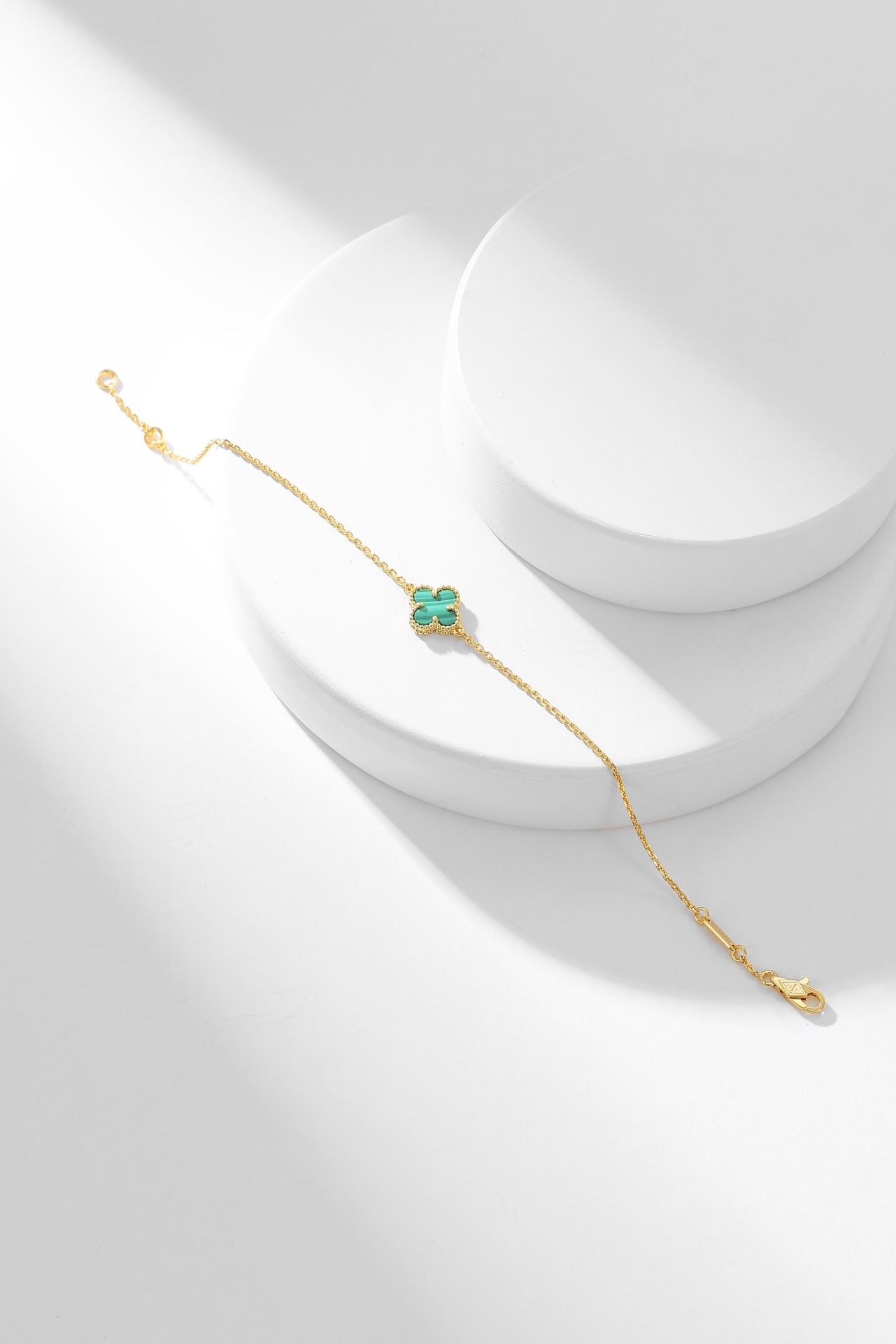 [Gaonasi]CLOVER BRACELET MALACHITE 1 MOTIF