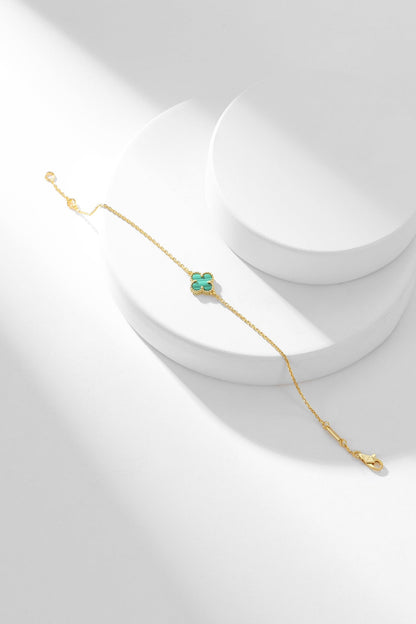 [Gaonasi]CLOVER BRACELET MALACHITE 1 MOTIF