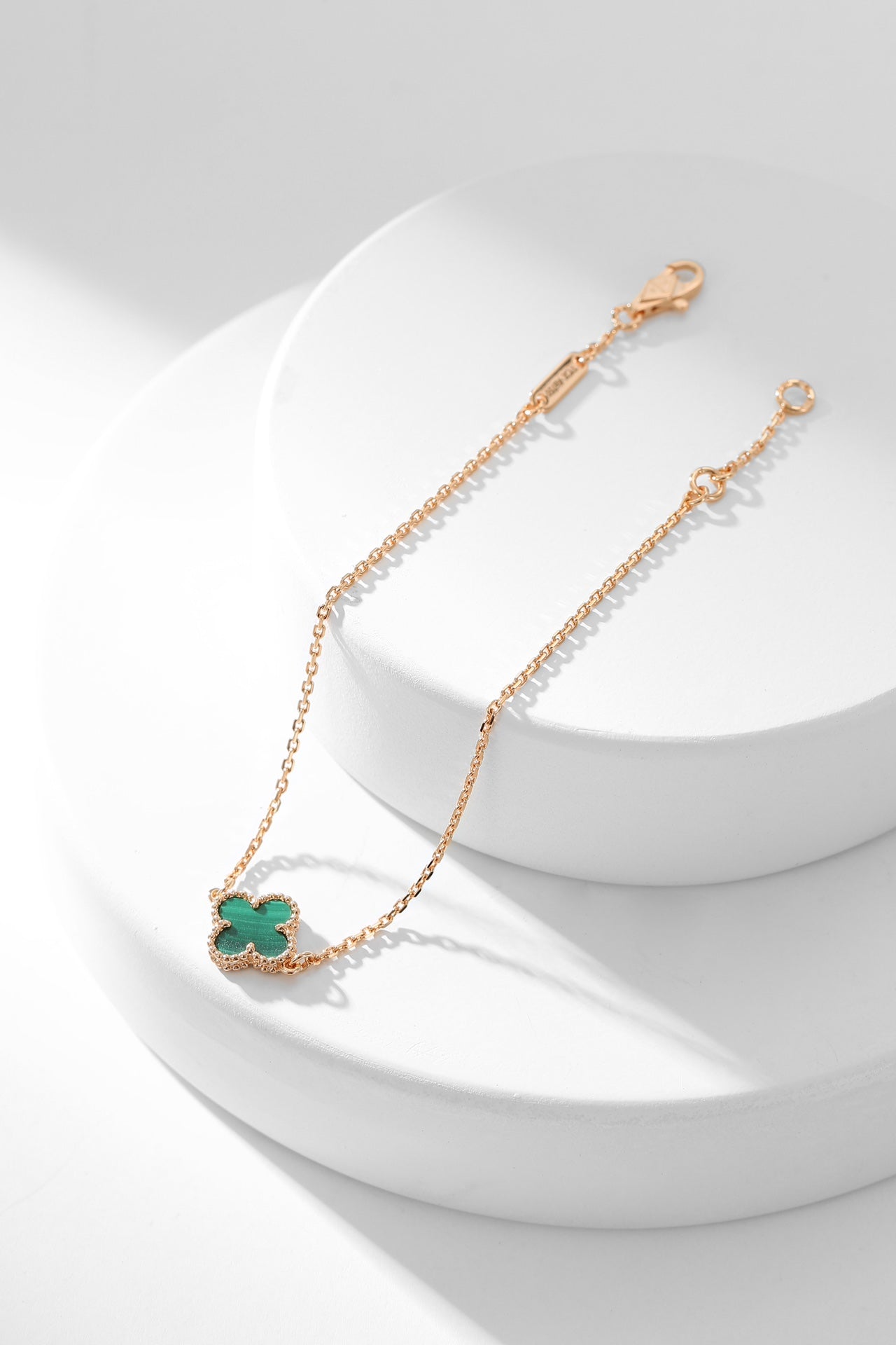 [Gaonasi]CLOVER BRACELET MALACHITE 1 MOTIF