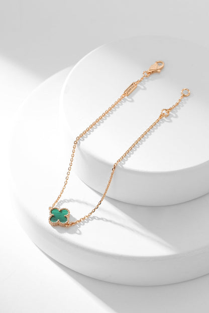 [Gaonasi]CLOVER BRACELET MALACHITE 1 MOTIF
