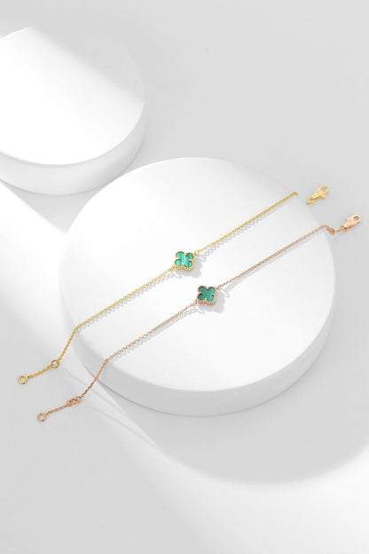 [Gaonasi]CLOVER BRACELET MALACHITE 1 MOTIF