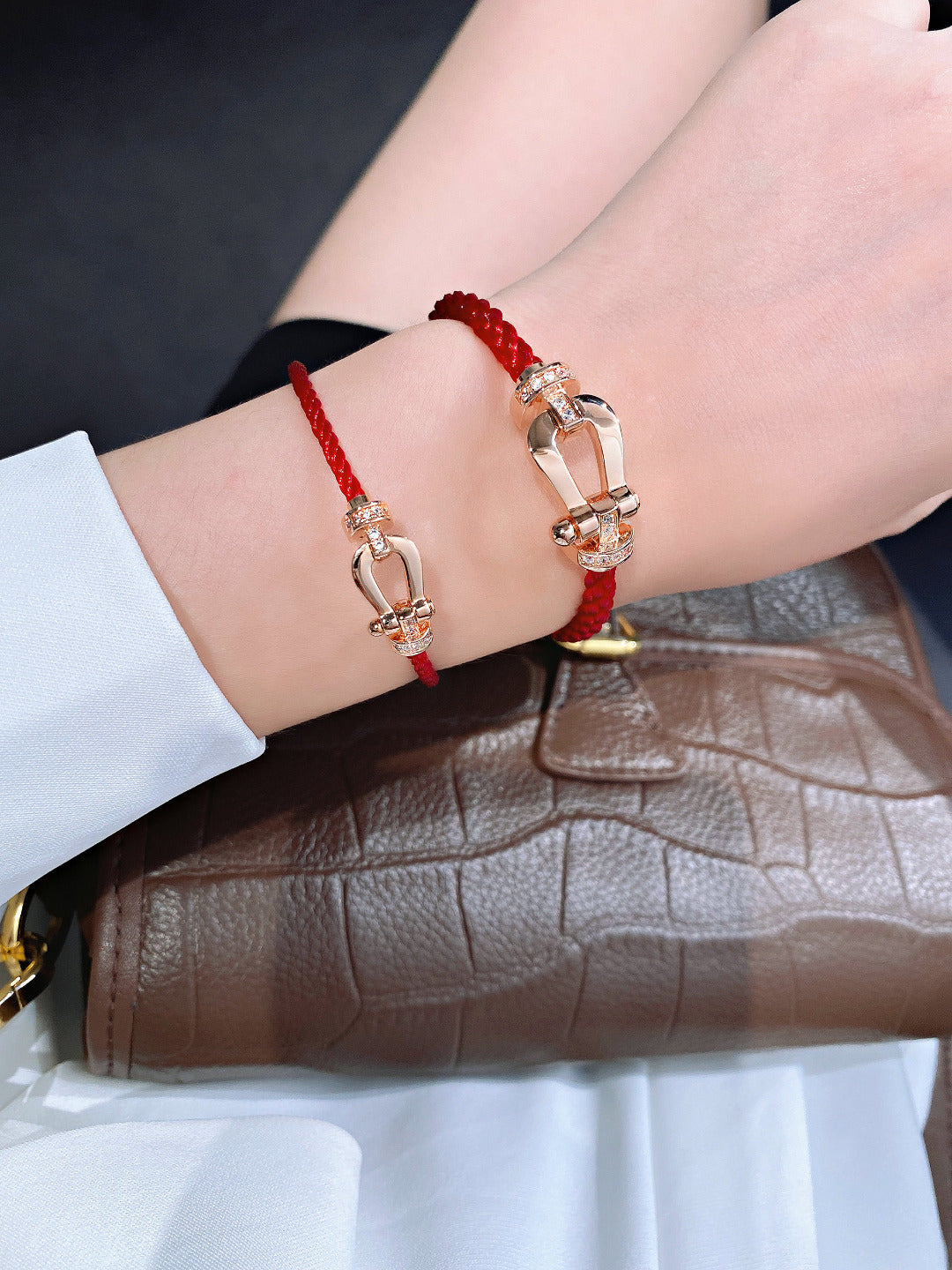 [Gaonasi]FORCE 10 HALF DIAMOND PINK GOLD RED CORDERI LARGE AND MEDIUM MODEL