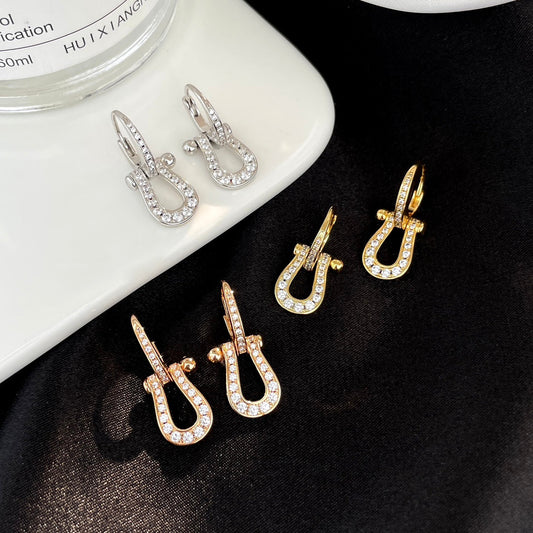 [Gaonasi]FORCE 10 FULL DIAMOND DROP EARRINGS MEDIUM MODEL